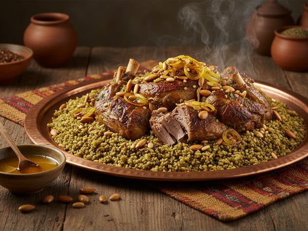 الفريكة باللحم — من تنظيف الحبة إلى رائحة الدخان الشهية
