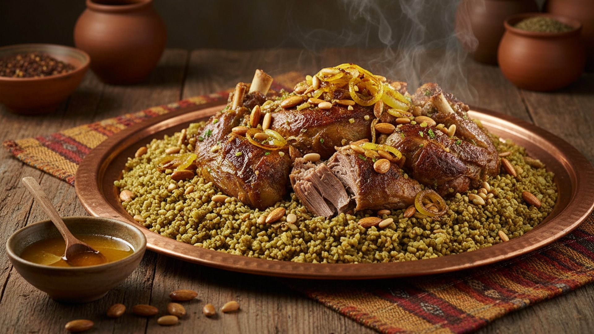 الفريكة باللحم — من تنظيف الحبة إلى رائحة الدخان الشهية